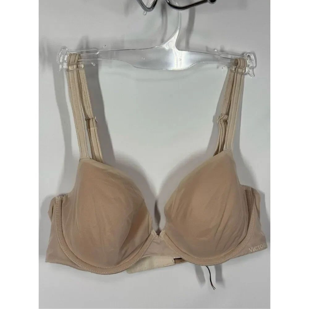 C4 --- Victoria's Secret lined Demi tan bra size 32D